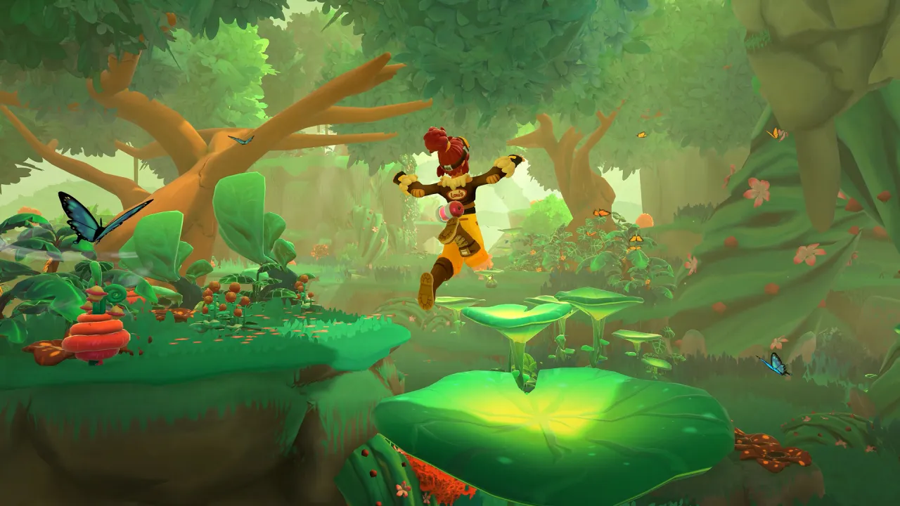 Lou's Lagoon official screenshot — collecting resources with the Swirler