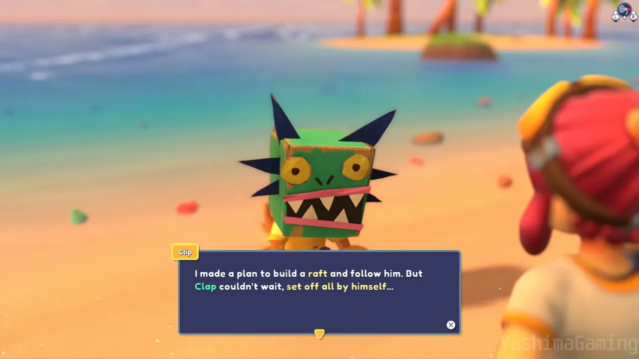 Clip the cardboard-headed kid on the beach