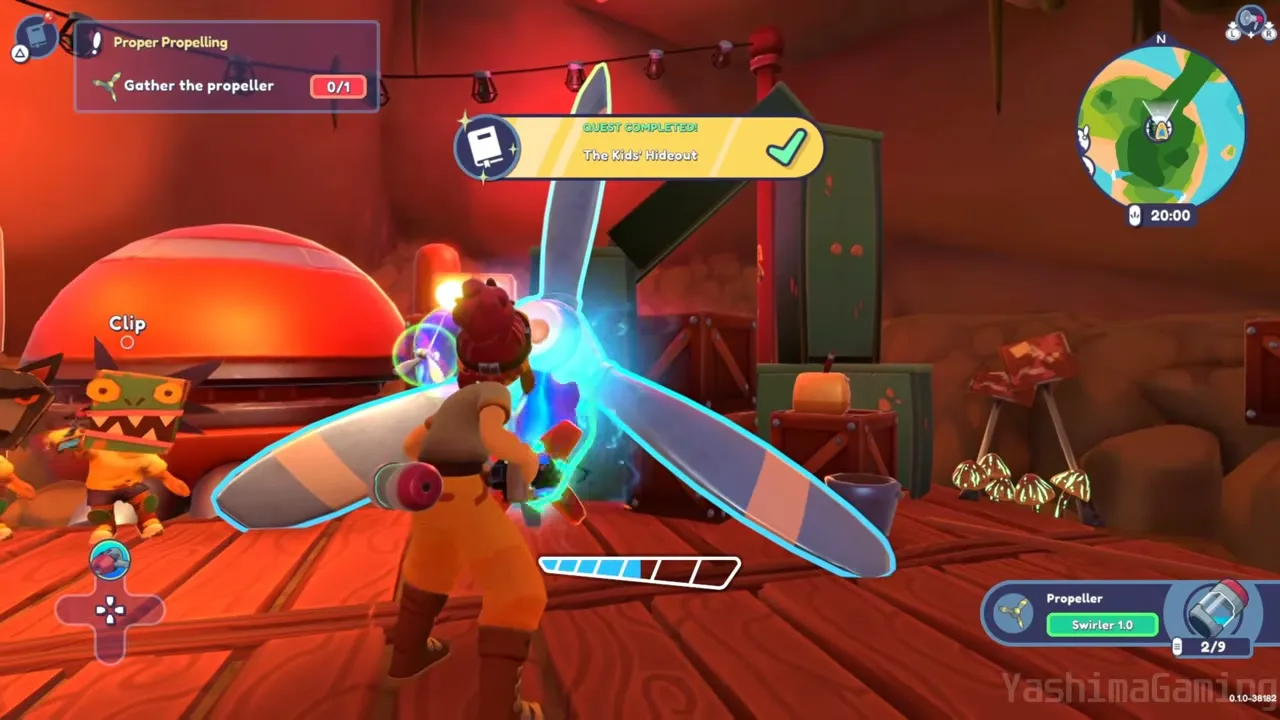 Scooping a propeller with the Swirler inside a hideout